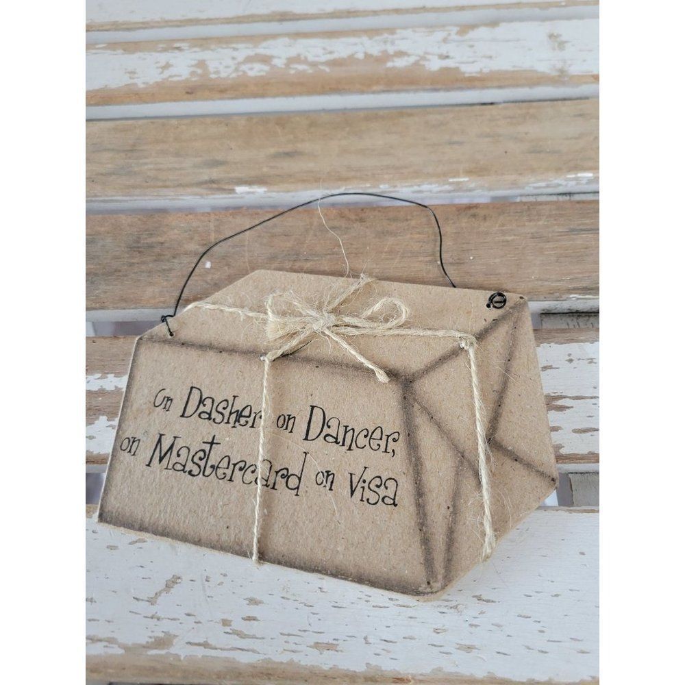 Box credit card ornament spending shopping Xmas tree